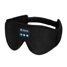 Black Nurtura 3D Bluetooth sleep mask with adjustable head strap and illuminated Bluetooth control panel.
